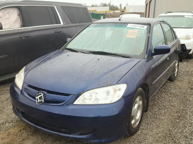 JHMES96655S019444 - 2005 HONDA CIVIC HYBR BLUE photo 2