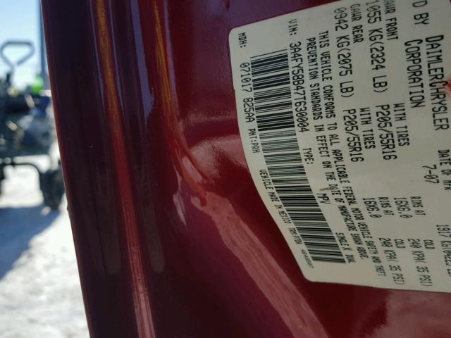 3A4FY58B47T630004 - 2007 CHRYSLER PT CRUISER RED photo 10