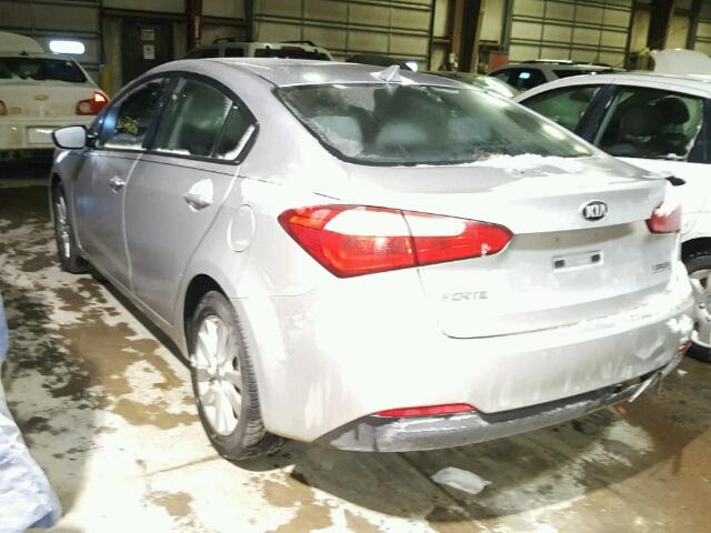 KNAFX4A68E5054640 - 2014 KIA FORTE LX SILVER photo 3