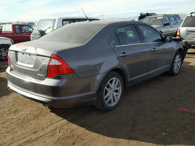 3FAHP0JG1BR330863 - 2011 FORD FUSION SEL GRAY photo 4