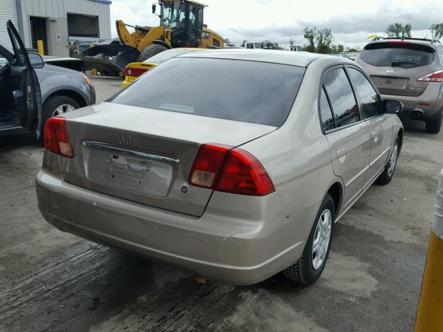 2HGES16512H590492 - 2002 HONDA CIVIC LX BEIGE photo 4