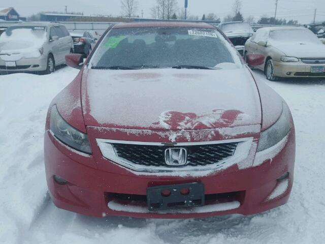 1HGCS22838A004959 - 2008 HONDA ACCORD EXL RED photo 9