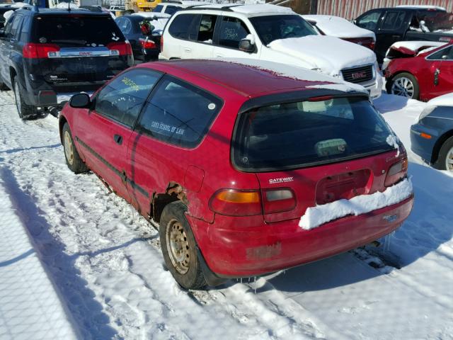 2HGEH2363PH511624 - 1993 HONDA CIVIC DX RED photo 3