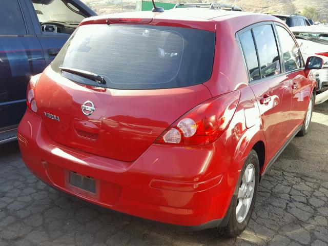 3N1BC13E27L370248 - 2007 NISSAN VERSA S RED photo 4