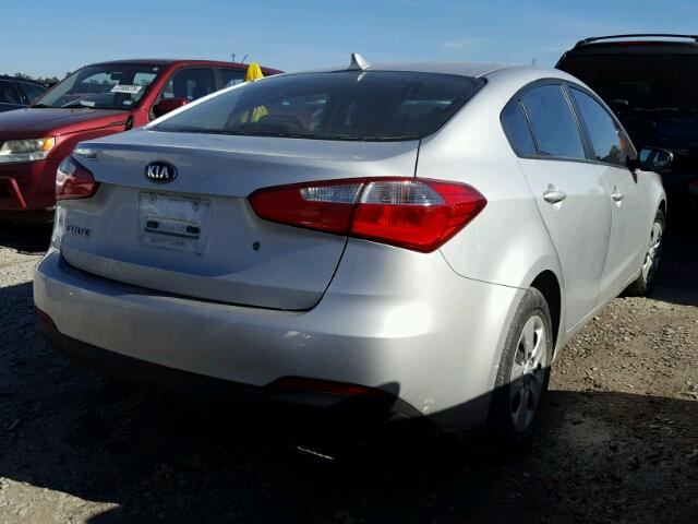 KNAFK4A66F5400880 - 2015 KIA FORTE LX SILVER photo 4