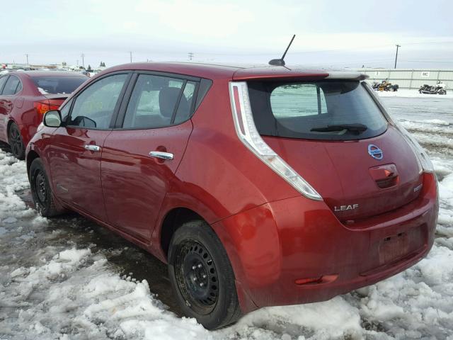 1N4AZ0CPXFC313234 - 2015 NISSAN LEAF S RED photo 3