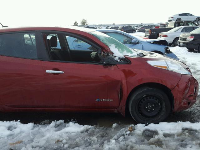 1N4AZ0CPXFC313234 - 2015 NISSAN LEAF S RED photo 9