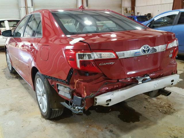 4T1BD1FK4DU066735 - 2013 TOYOTA CAMRY HYBR RED photo 3