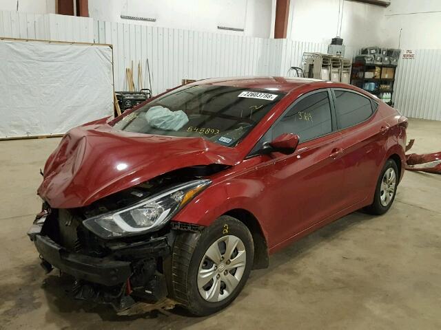 KMHDH4AE1GU545893 - 2016 HYUNDAI ELANTRA SE MAROON photo 2