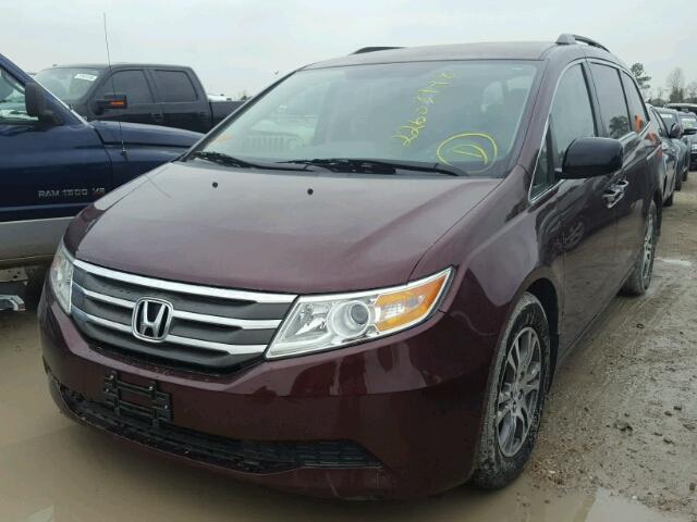 5FNRL5H45DB038270 - 2013 HONDA ODYSSEY EX MAROON photo 2