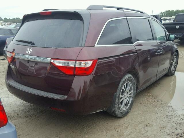 5FNRL5H45DB038270 - 2013 HONDA ODYSSEY EX MAROON photo 4