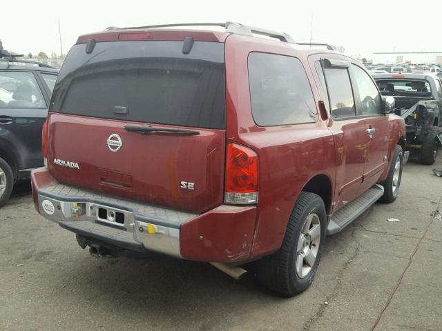 5N1AA08B86N708124 - 2006 NISSAN ARMADA SE RED photo 4