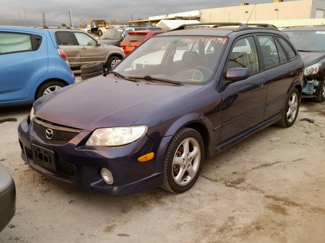 JM1BJ245X21533400 - 2002 MAZDA PROTEGE PR BLUE photo 2