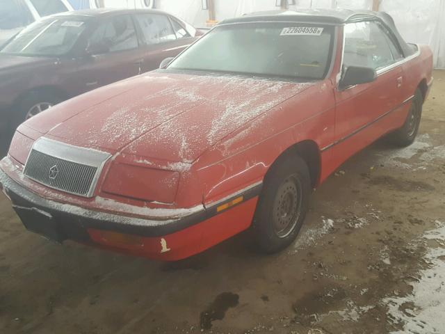 1C3XJ45KXMG126882 - 1991 CHRYSLER LEBARON RED photo 2