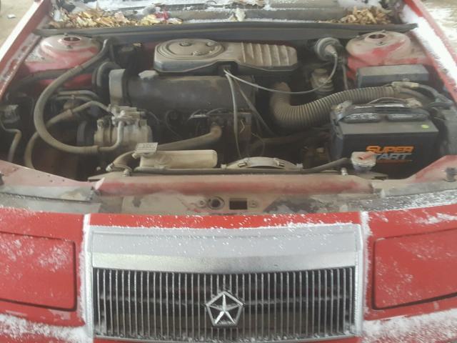 1C3XJ45KXMG126882 - 1991 CHRYSLER LEBARON RED photo 7