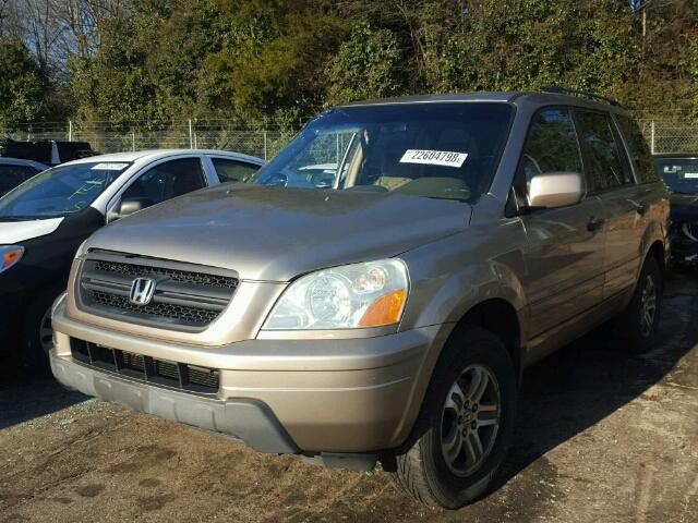 2HKYF18404H549883 - 2004 HONDA PILOT EX GOLD photo 2