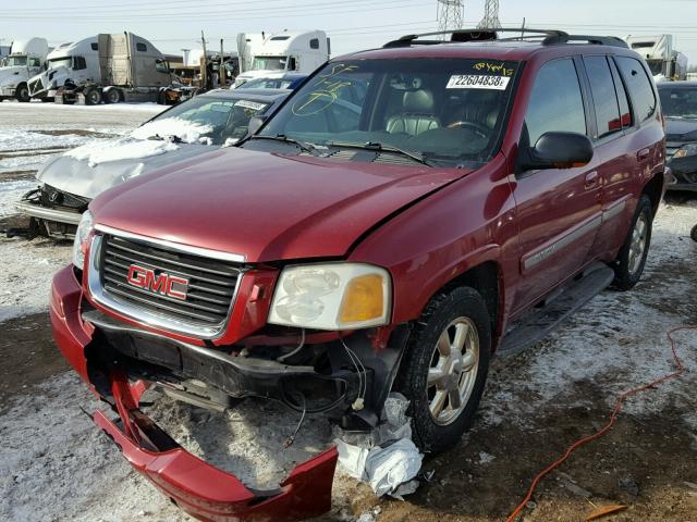 1GKDT13S722321220 - 2002 GMC ENVOY RED photo 2