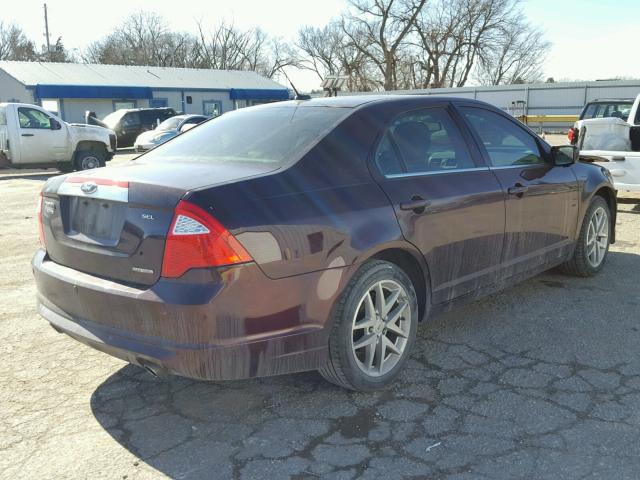 3FAHP0JG4BR221328 - 2011 FORD FUSION SEL PURPLE photo 4