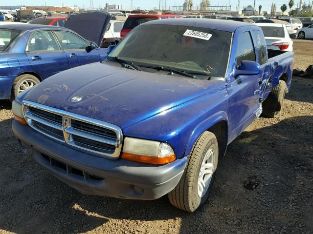 1D7GL12K04S703852 - 2004 DODGE DAKOTA SXT BLUE photo 2