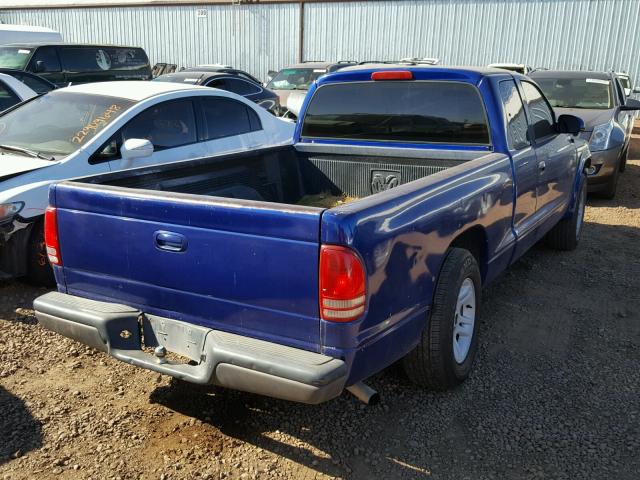 1D7GL12K04S703852 - 2004 DODGE DAKOTA SXT BLUE photo 4