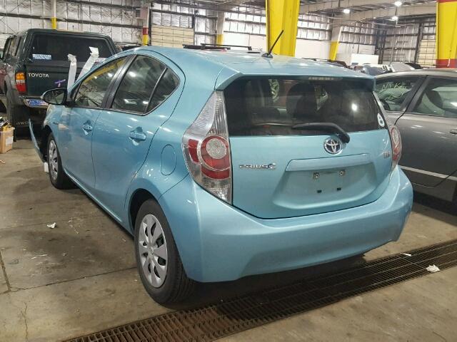 JTDKDTB36D1049824 - 2013 TOYOTA PRIUS C TEAL photo 3