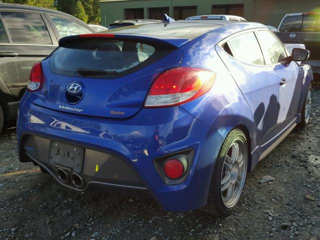 KMHTC6AE4DU140645 - 2013 HYUNDAI VELOSTER T BLUE photo 4