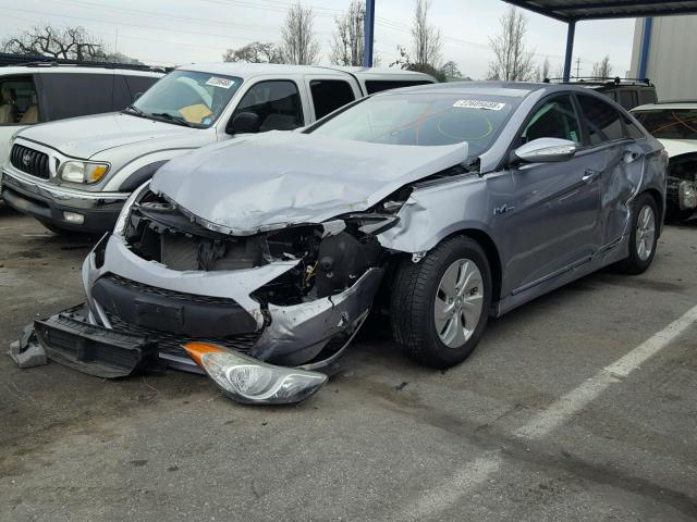 KMHEC4A49EA112833 - 2014 HYUNDAI SONATA HYB SILVER photo 2