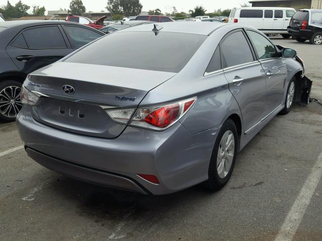 KMHEC4A49EA112833 - 2014 HYUNDAI SONATA HYB SILVER photo 4