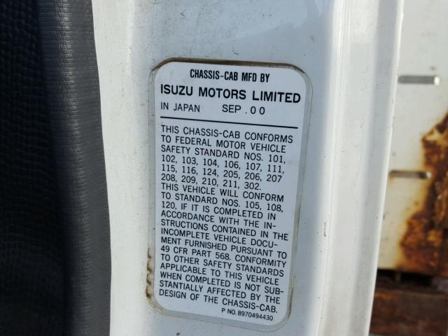 JALB4B14217013950 - 2001 ISUZU NPR WHITE photo 9