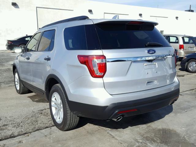 1FM5K7B86HGC09916 - 2017 FORD EXPLORER SILVER photo 3