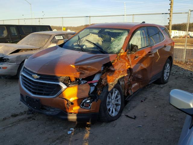 2GNAXJEV8J6220402 - 2018 CHEVROLET EQUINOX LT ORANGE photo 2