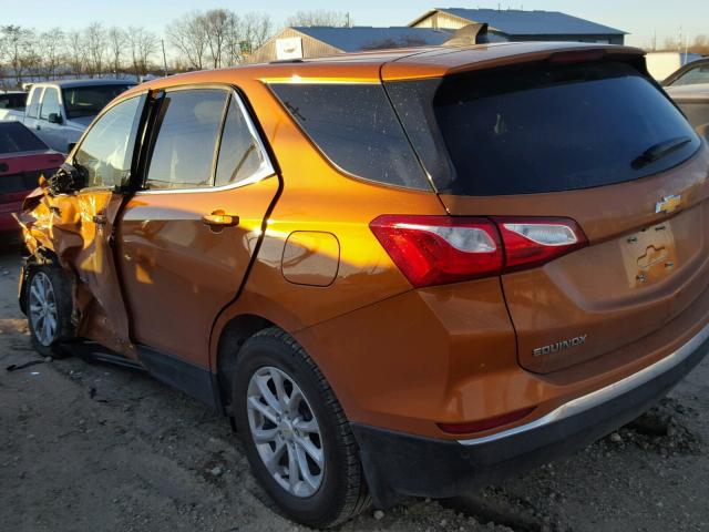 2GNAXJEV8J6220402 - 2018 CHEVROLET EQUINOX LT ORANGE photo 3