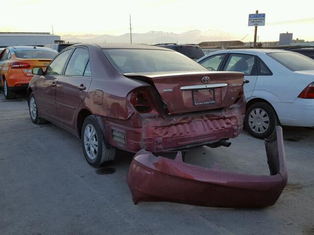 4T1BF32K05U103602 - 2005 TOYOTA CAMRY LE RED photo 3