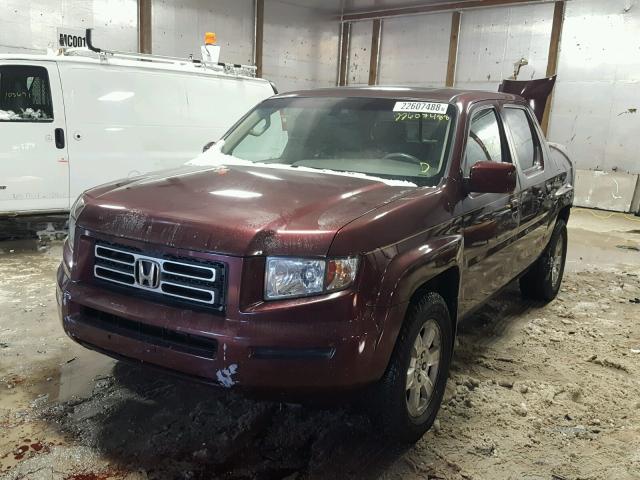 2HJYK16538H541343 - 2008 HONDA RIDGELINE MAROON photo 2