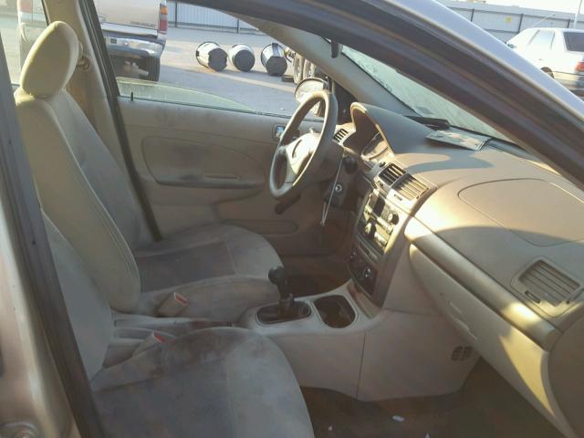 1G1AK55F877308326 - 2007 CHEVROLET COBALT LS TAN photo 5