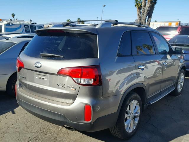 5XYKUDA79EG435925 - 2014 KIA SORENTO EX GRAY photo 4