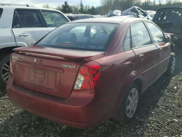 KL5JD56Z95K139430 - 2005 SUZUKI FORENZA S RED photo 4