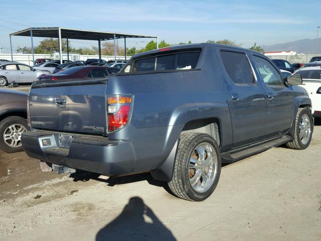 2HJYK165X6H518316 - 2006 HONDA RIDGELINE BLUE photo 4