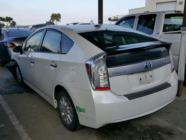 JTDKN3DP1D3031197 - 2013 TOYOTA PRIUS PLUG WHITE photo 3