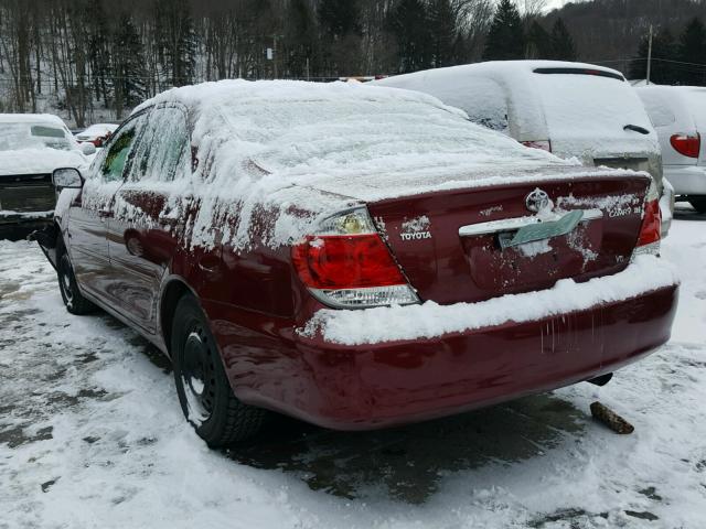 4T1BF30K05U107779 - 2005 TOYOTA CAMRY LE MAROON photo 3