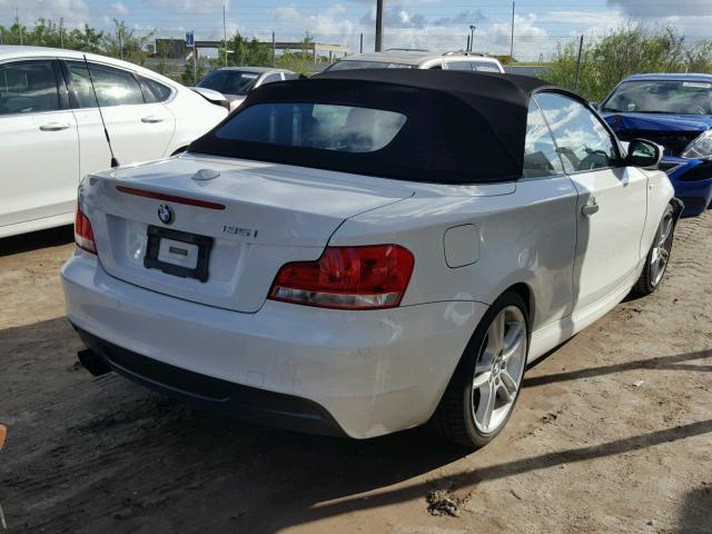 WBAUN7C55CVM26676 - 2012 BMW 135 I WHITE photo 4