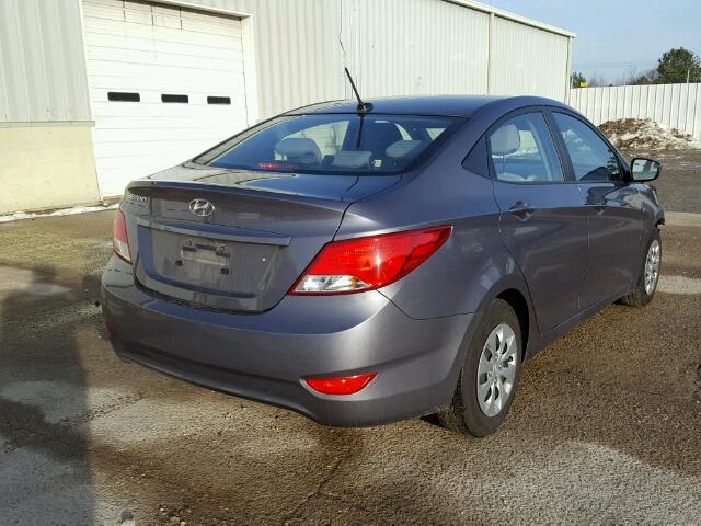 KMHCT4AE1GU104324 - 2016 HYUNDAI ACCENT SE GRAY photo 4