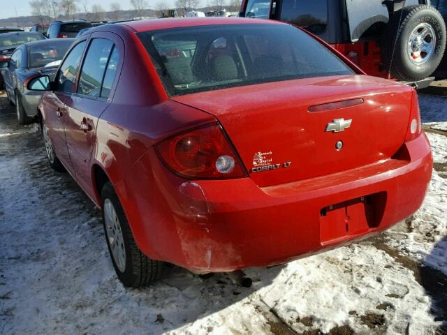 1G1AT58H397246153 - 2009 CHEVROLET COBALT LT RED photo 3