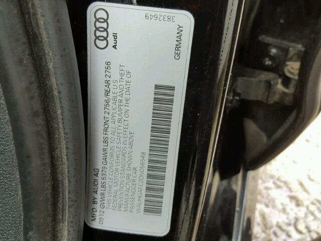 WAUHGAFC2DN056548 - 2013 AUDI A6 PRESTIG BLACK photo 10