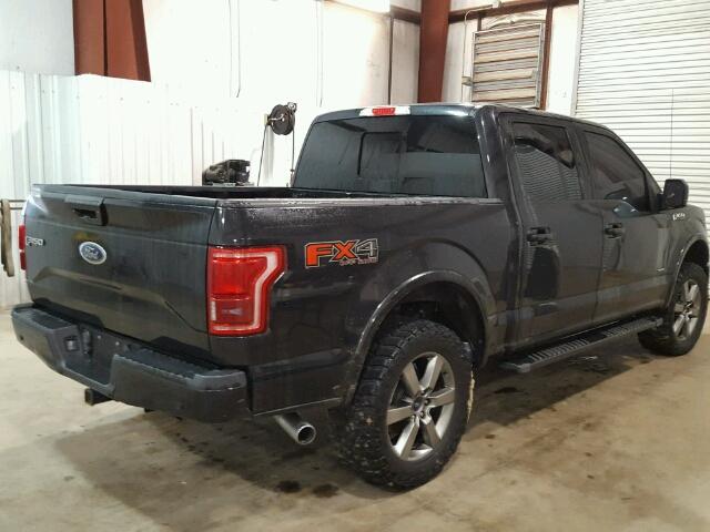 1FTEW1EG8FFB66840 - 2015 FORD F150 SUPER BLACK photo 4