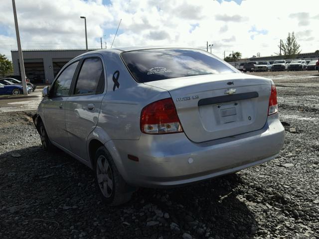 KL1TD56666B590302 - 2006 CHEVROLET AVEO BASE SILVER photo 3