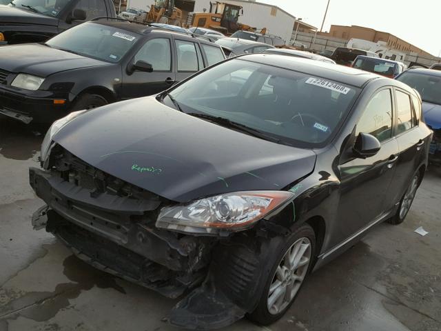 JM1BL1L59C1611558 - 2012 MAZDA 3 S BLACK photo 2