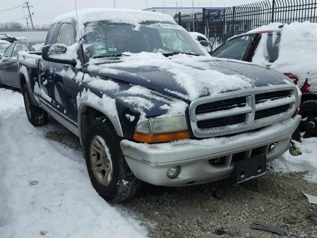 1D7GL42N24S609953 - 2004 DODGE DAKOTA SLT BLUE photo 1