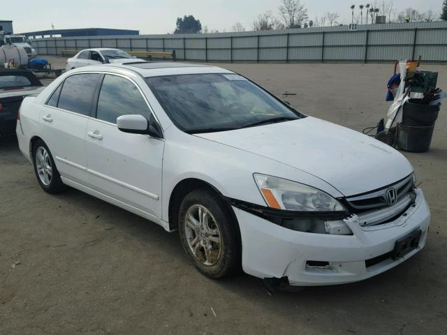 1HGCM56737A170667 - 2007 HONDA ACCORD EX WHITE photo 1