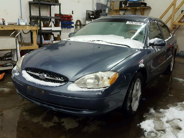 1FAFP5529YA220763 - 2000 FORD TAURUS SES BLUE photo 2